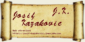 Josif Kazaković vizit kartica